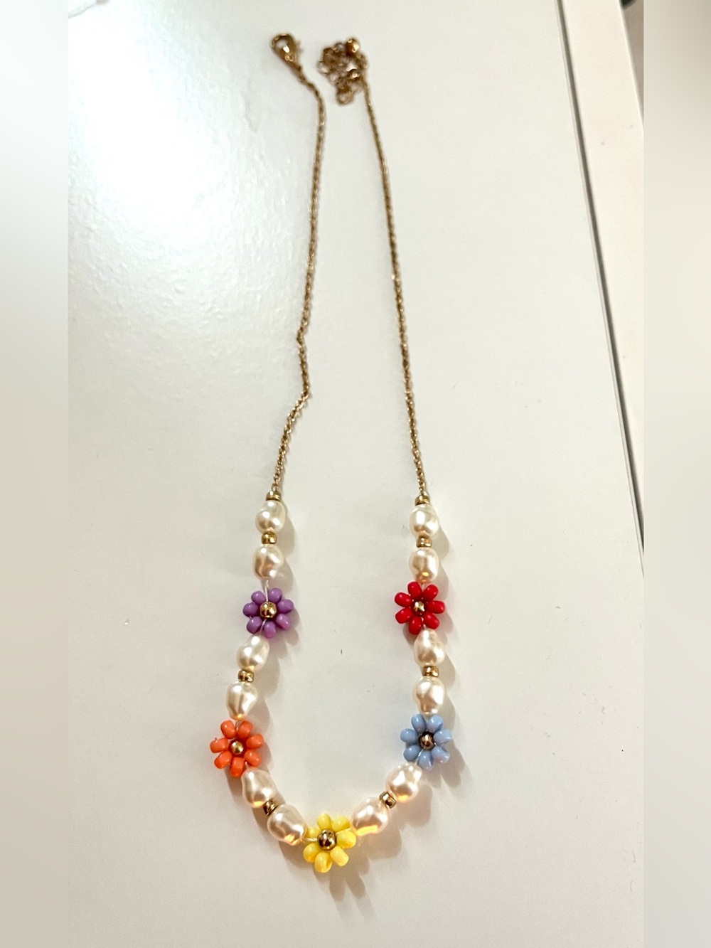 🌸floral faux pearl necklace🌸